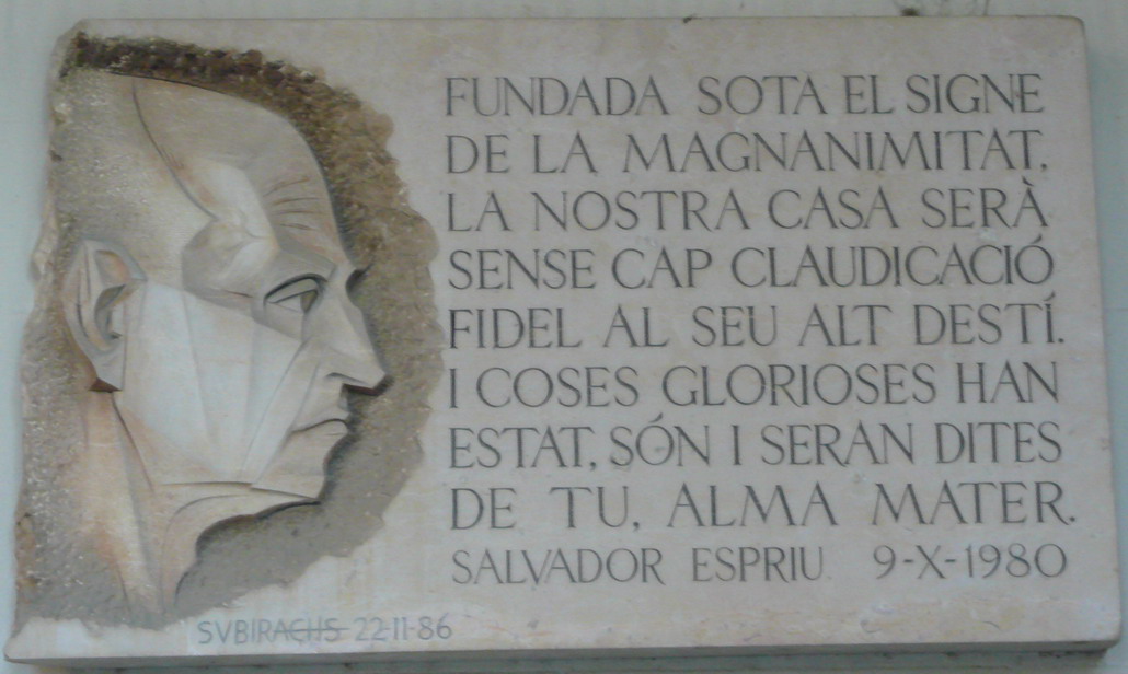 Placa Salvador Espriu (Universitat de Barcelona)