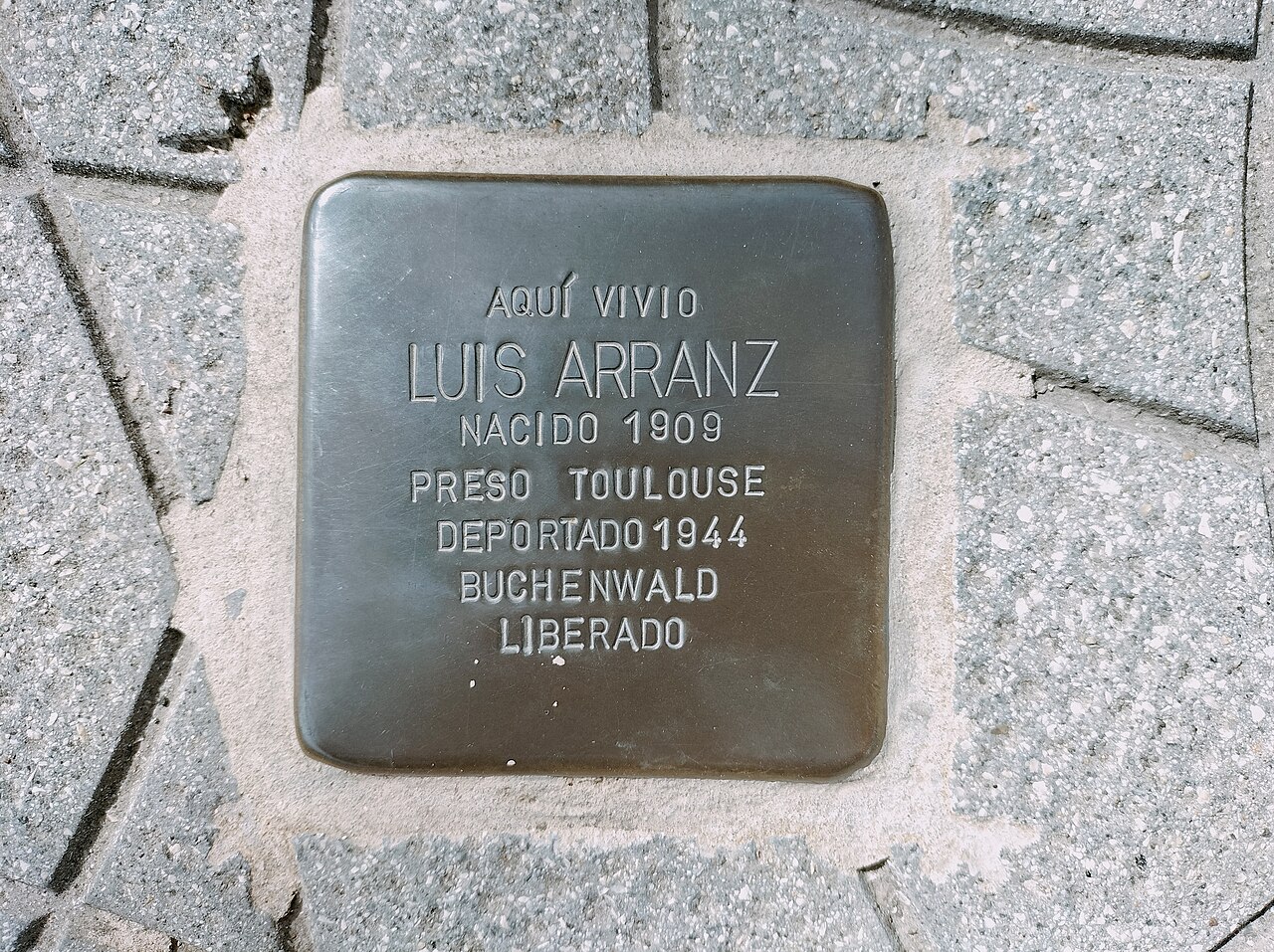 Stolperstein dedicada a Luis Arranz Izquierdo